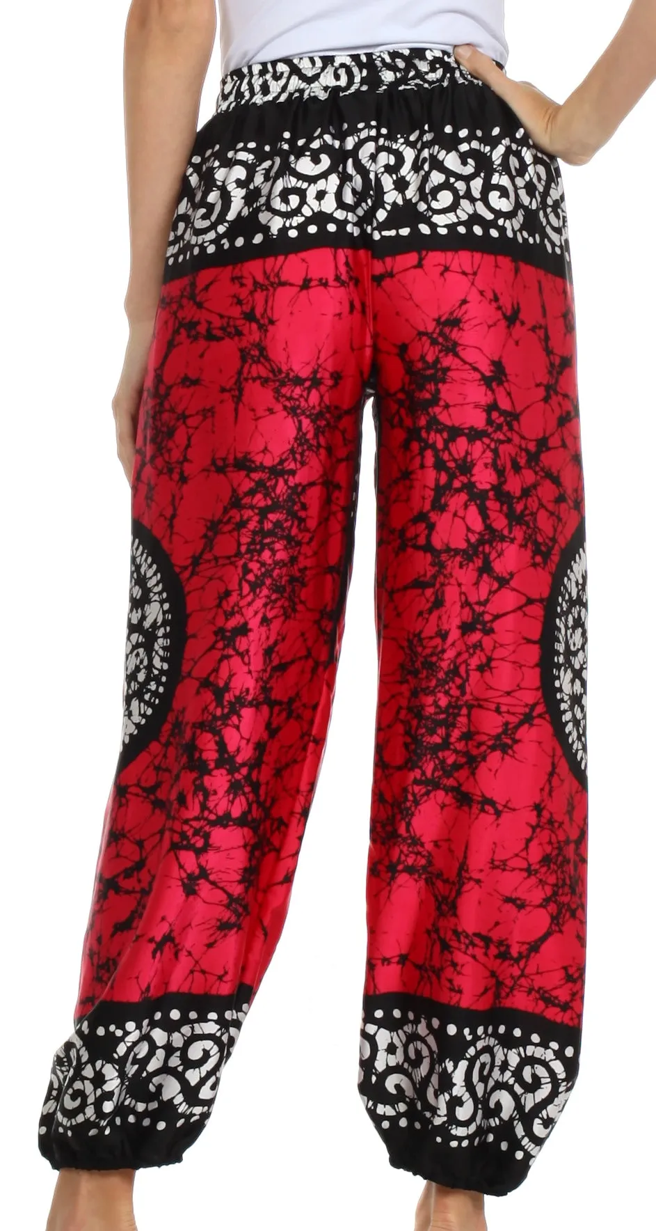 Sakkas Sephora Wide Leg Silky Harem Pants