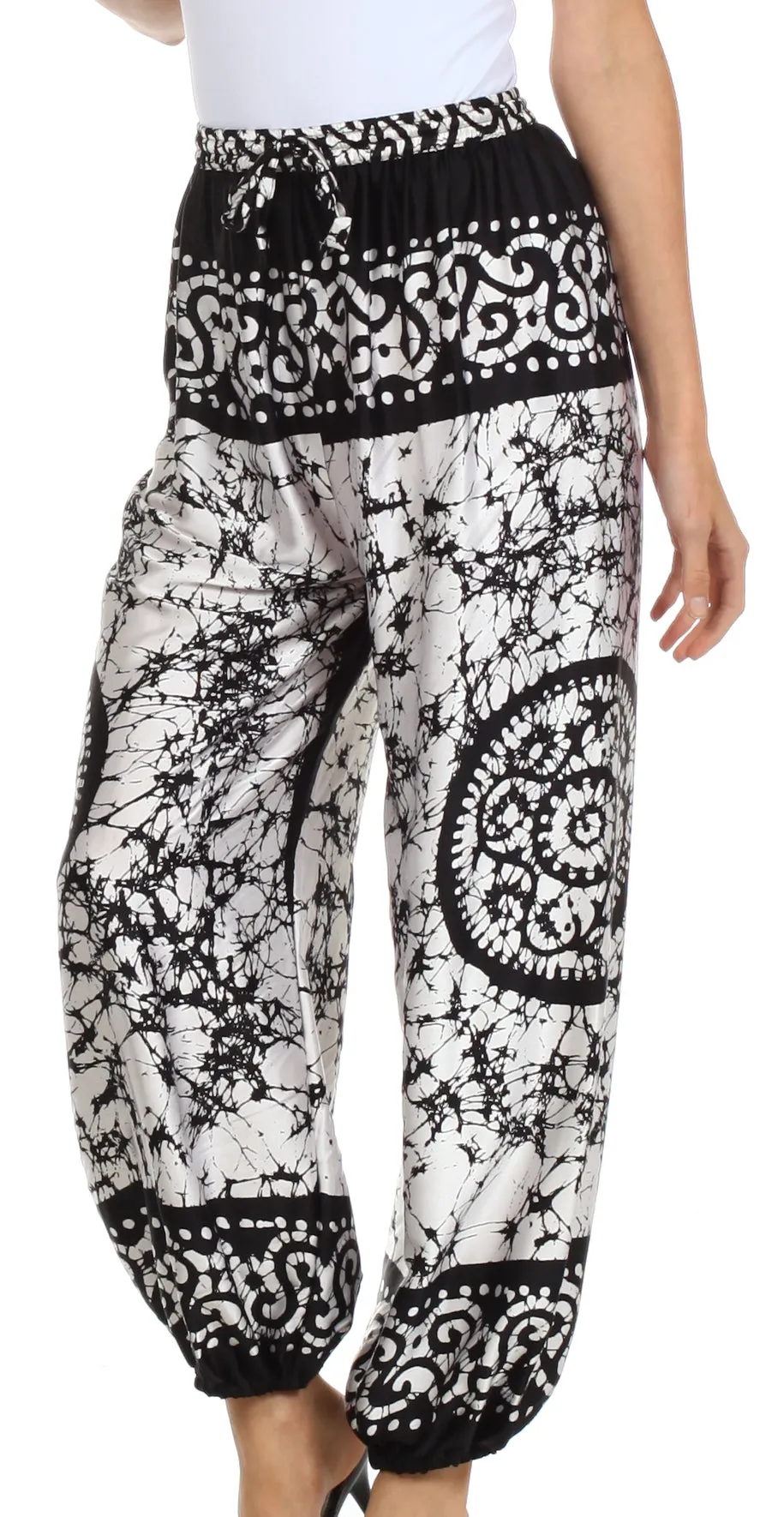 Sakkas Sephora Wide Leg Silky Harem Pants