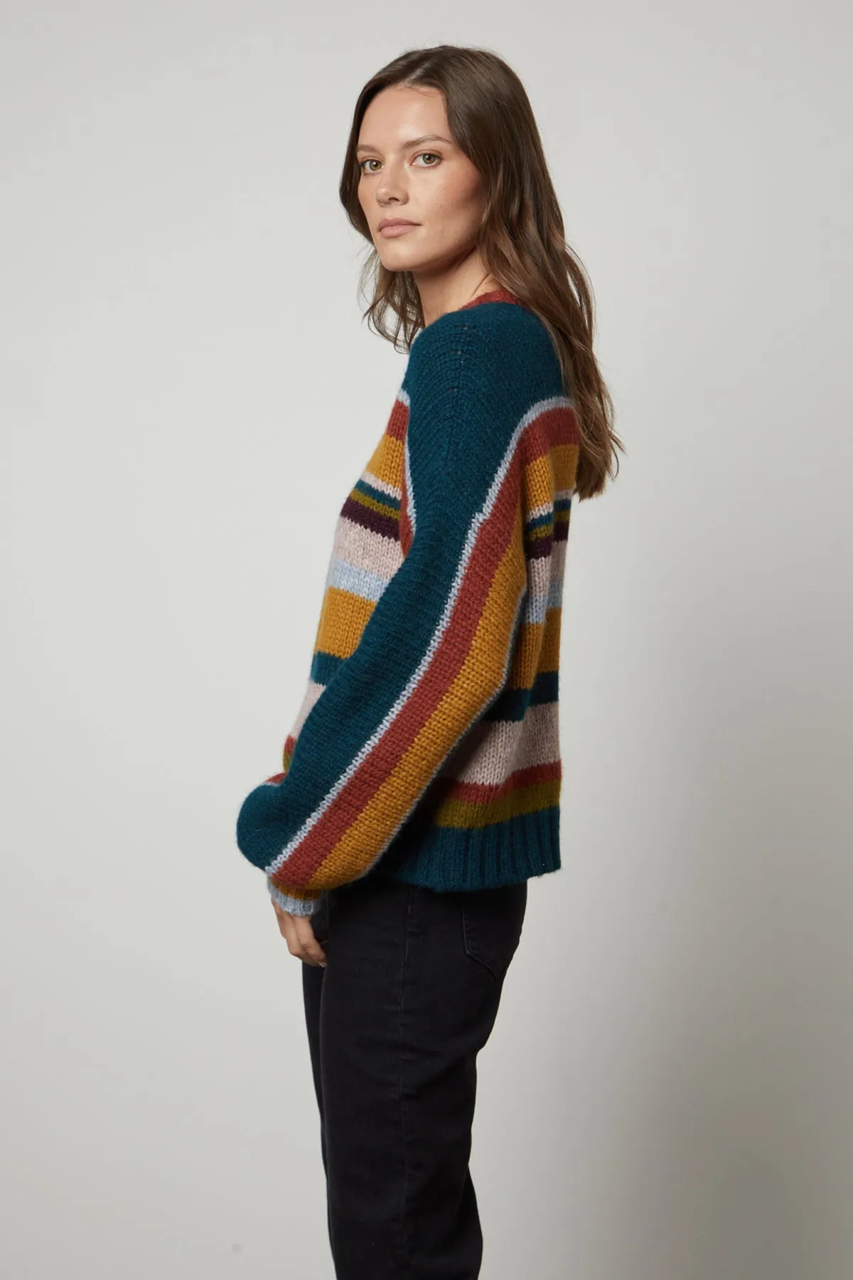 SAMARA STRIPED CREW NECK SWEATER