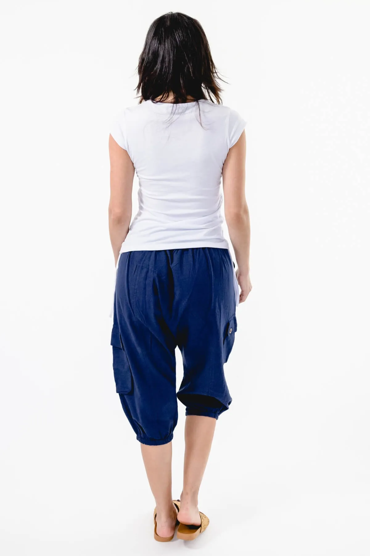 Short Drop Crotch Pants - Blue