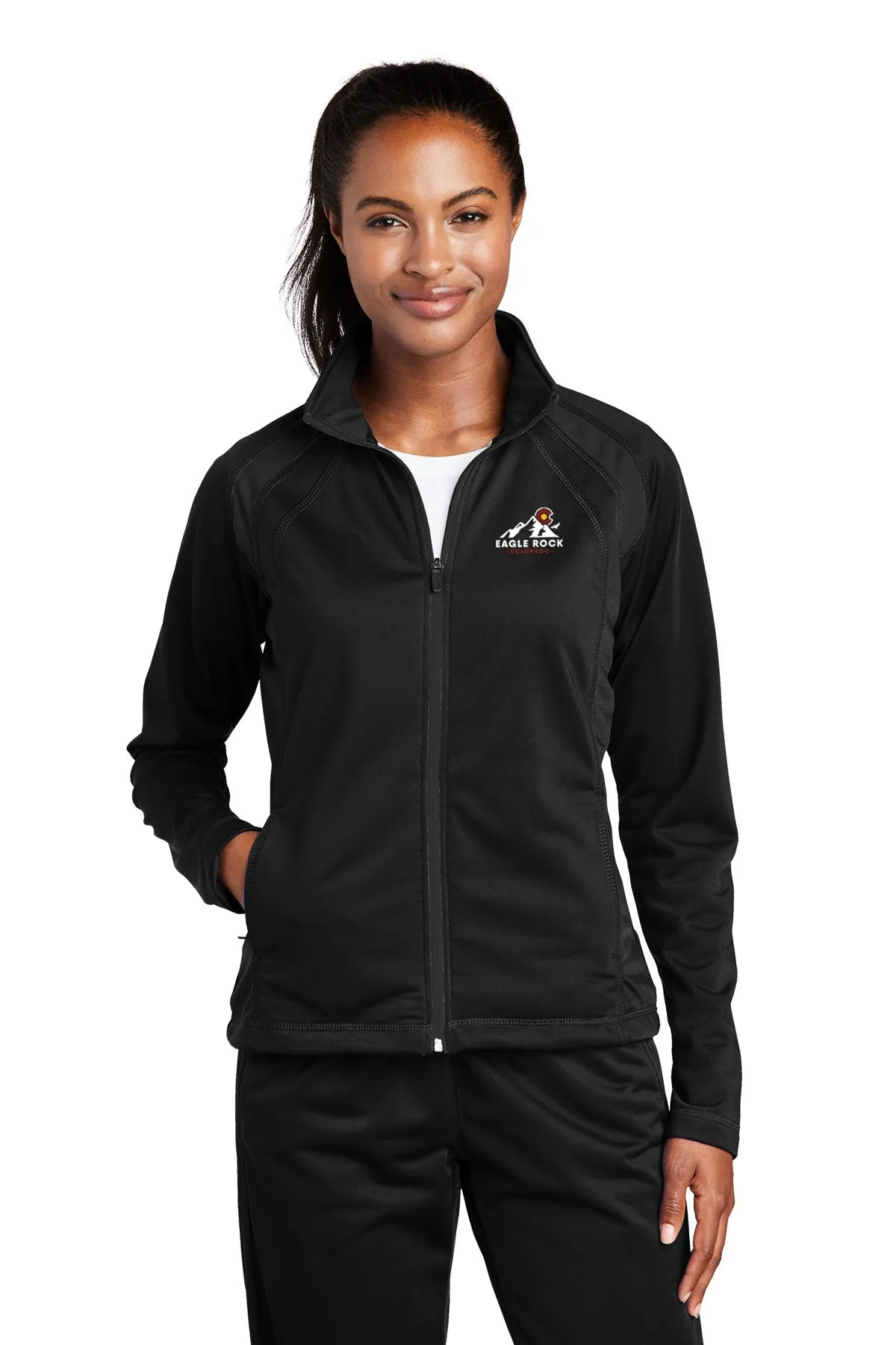 Sport-Tek Ladies Tricot Jacket, Black [Eagle Rock Distributing Company]