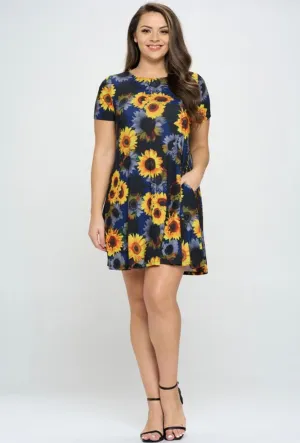 Sunflowers A-Line Dress