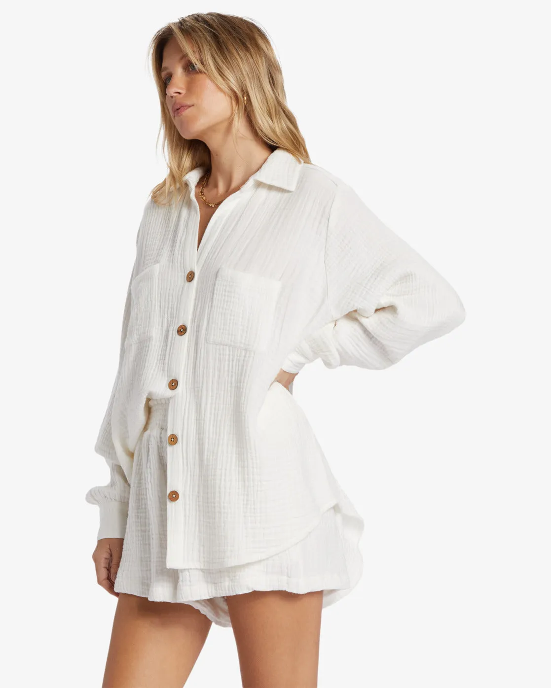 Swell Shirt Woven Shirt - Salt Crystal