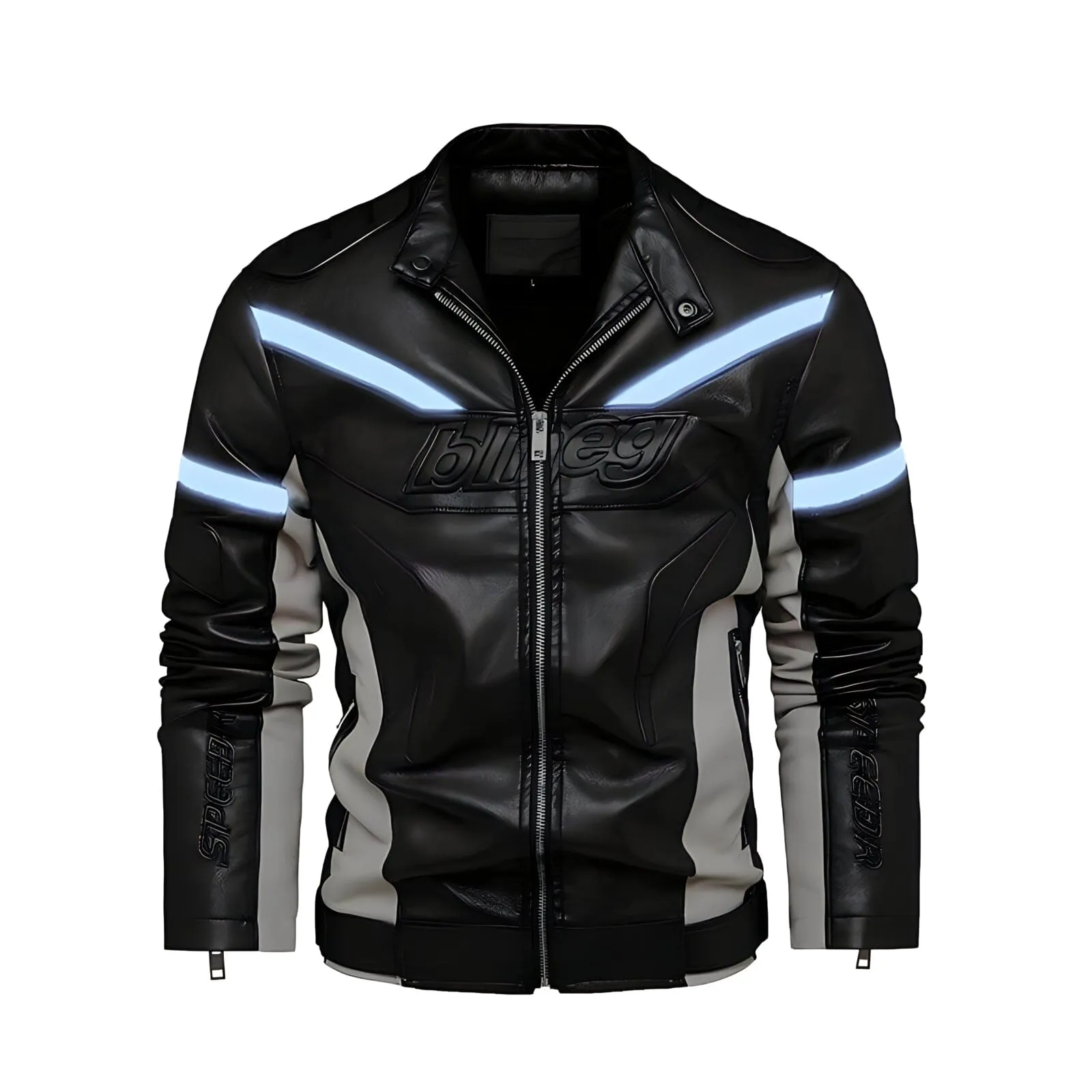 The Tron Faux Leather Biker Jacket - Multiple Colors