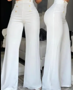 Trendy High Waist Wide Leg Bootcut Pants