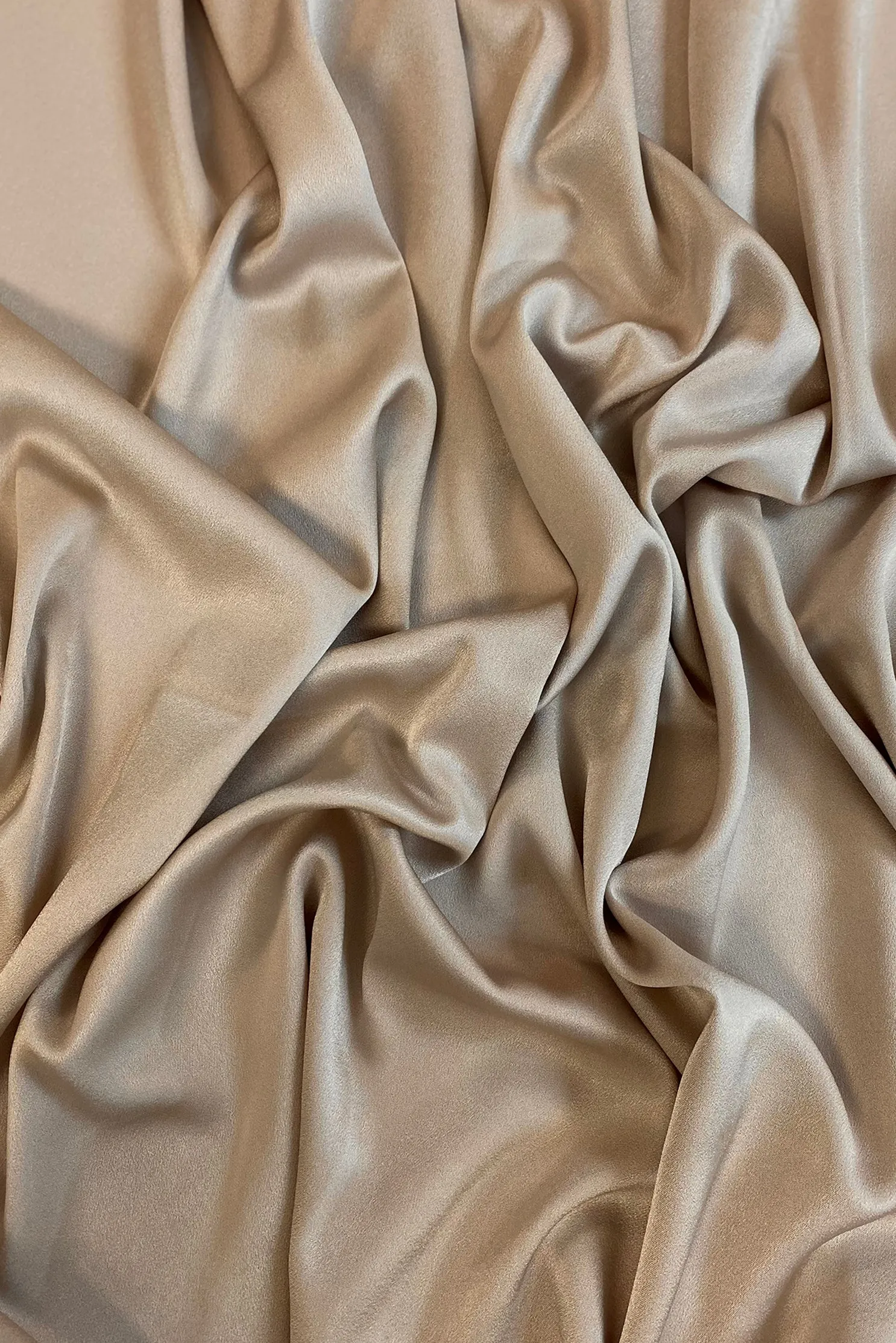 Triacetate Satin Backed Crepe in Taupe