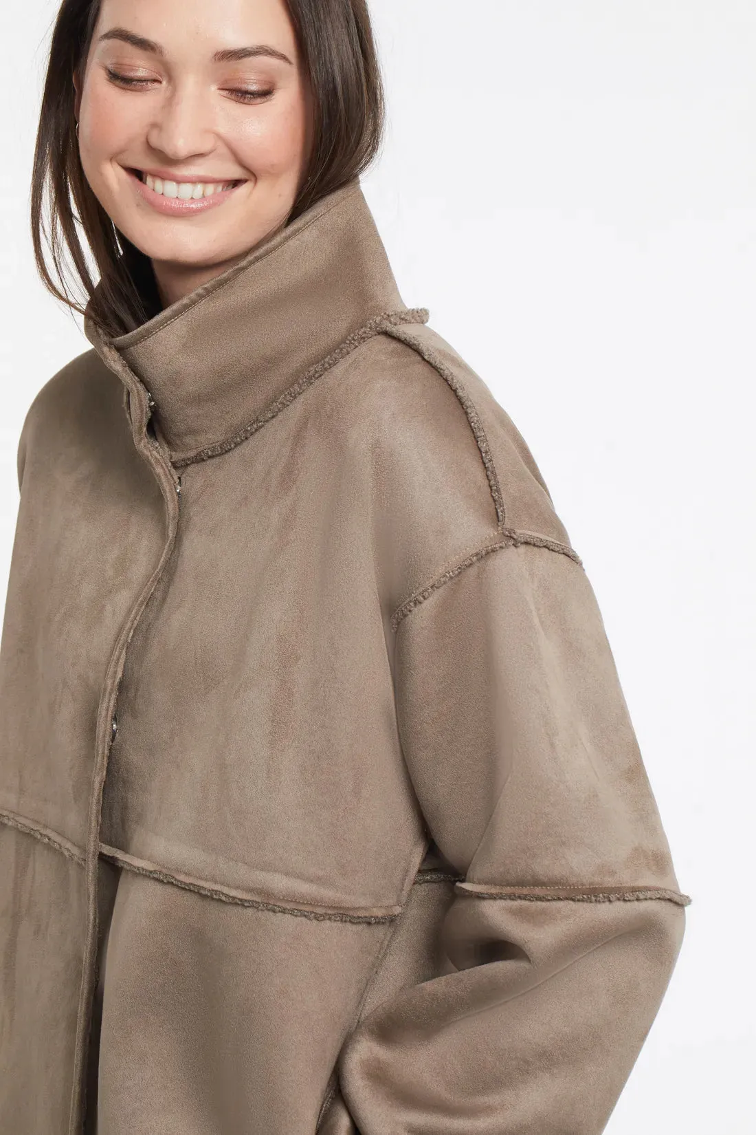 Tribal | Reversible Sherpa and Faux Suede Coat | Women's