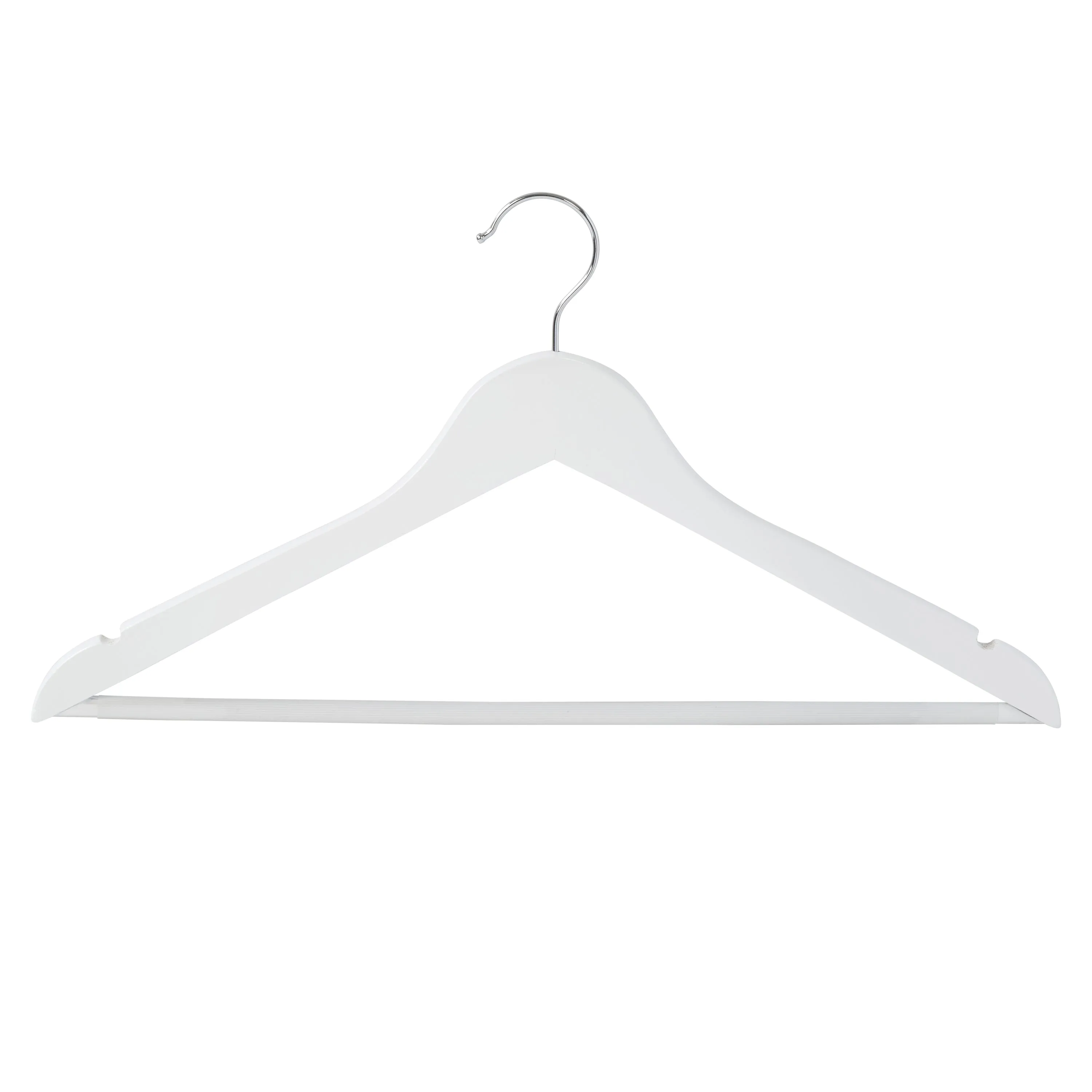 White Non-Slip Swivel Hook Wood Hangers (24-Pack)